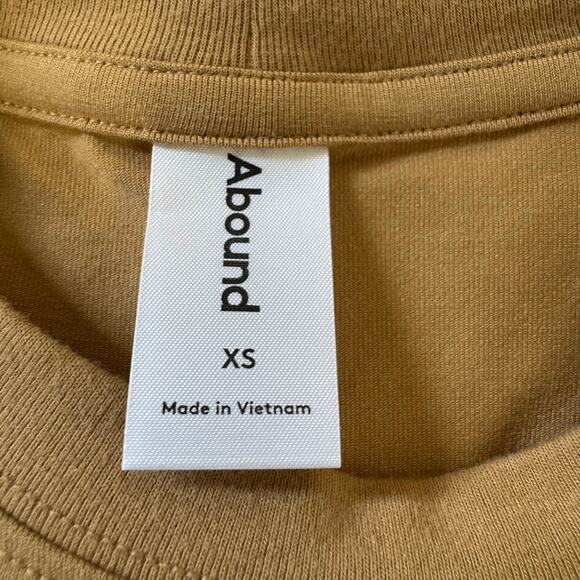 ABOUND CROPPED SHORT SLEEVE HIGH NECK TEE IN TAN CARTOUCHE NWT WOMEN'S SIZE‎ XS - Picture 5 of 9